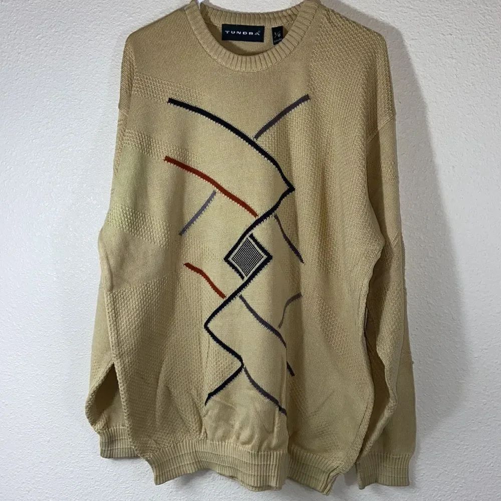 VTG, 80s 90s TUNDRA KNIT MEN SWEATER SIZE L